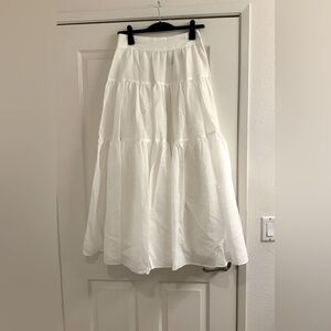 H&M Elegant White Tiered Skirt